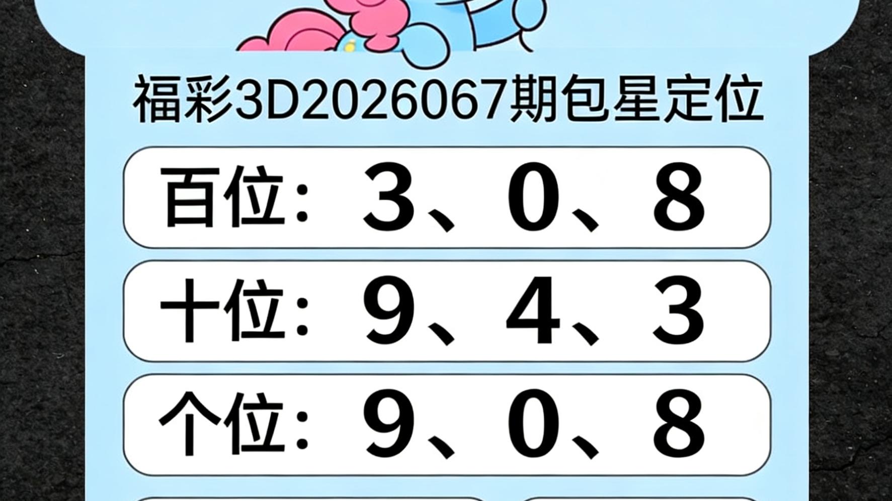 3D26067期，9号躁动，主攻大和值