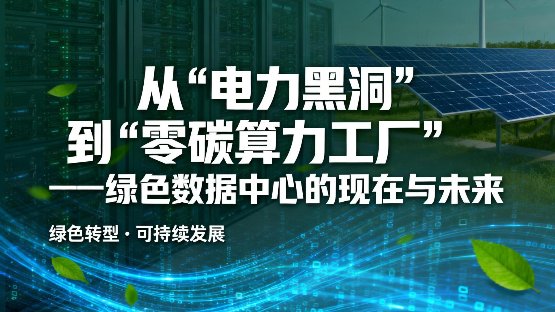从“电力黑洞”到“零碳算力工厂”——绿色数据中心的跃迁与未来图景
