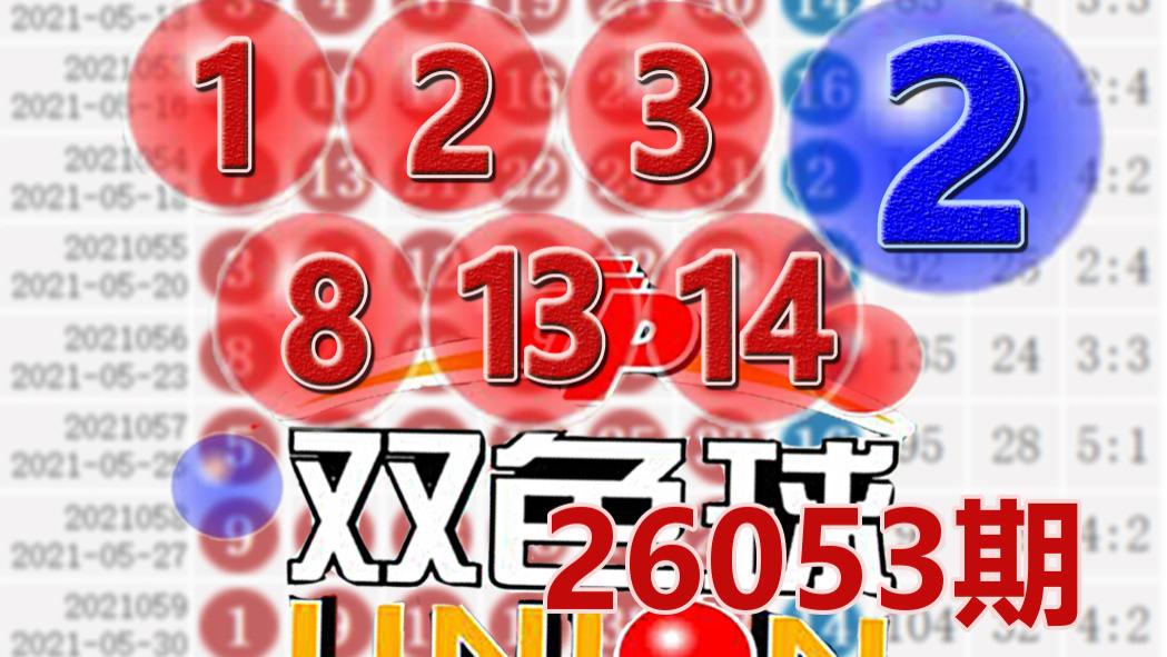 双色球26053期开奖结果：红球三连号 1-2-3，蓝球2，6注一等奖