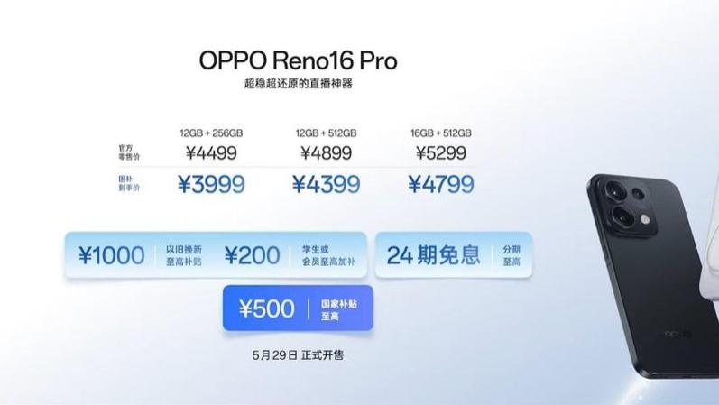 OPPO Reno16系列新品发布：2亿像素实况神机登场，全生态矩阵升级