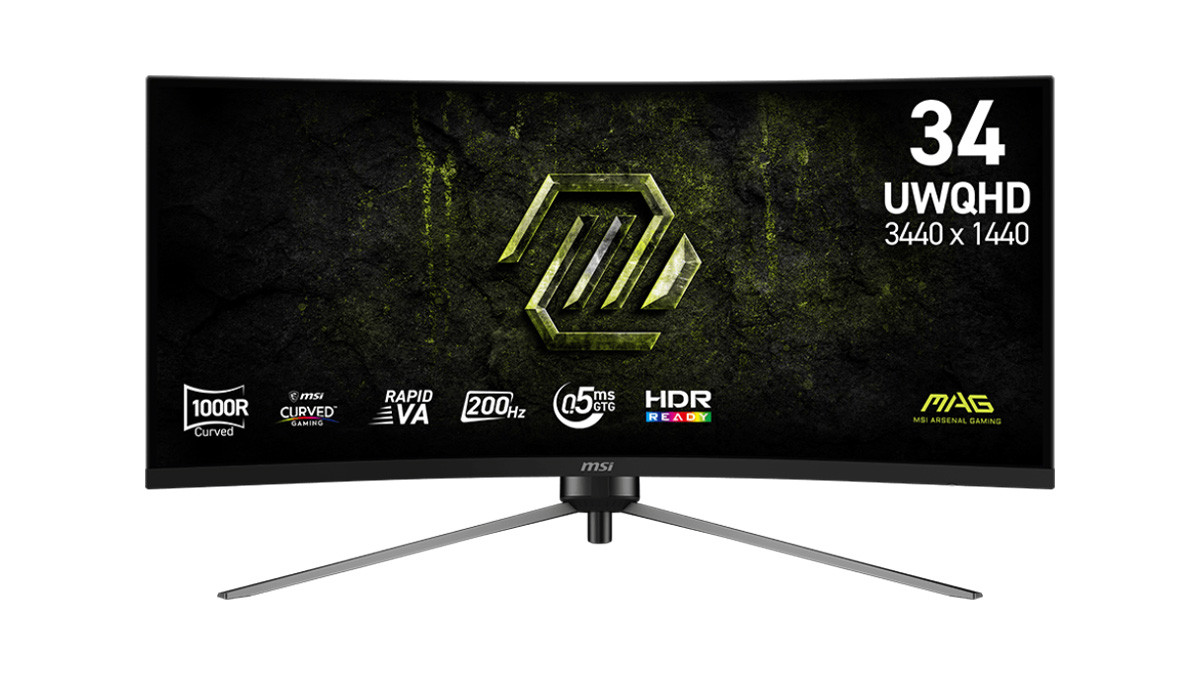 微星带来MAG 345CQRF E20黑刃显示器：WQHD@200Hz，超宽曲面VA屏，1599元