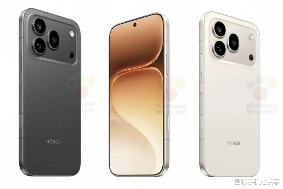 荣耀600系列外观曝光：横向大矩阵+黑金橙三色，参数也悬念不
