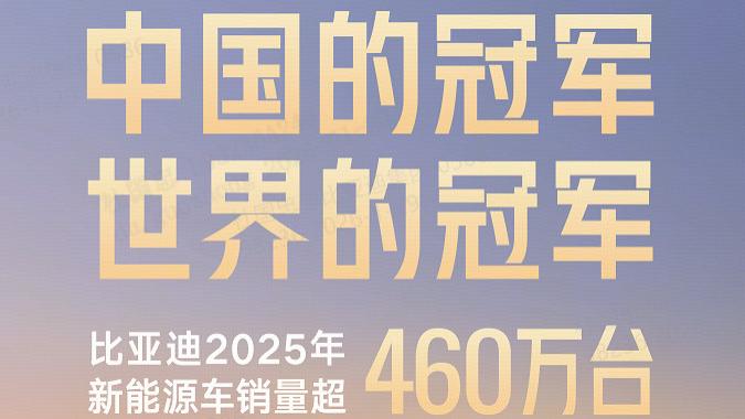 从中国冠军到世界冠军！比亚迪2025年销量霸榜，智驾实力再添翼