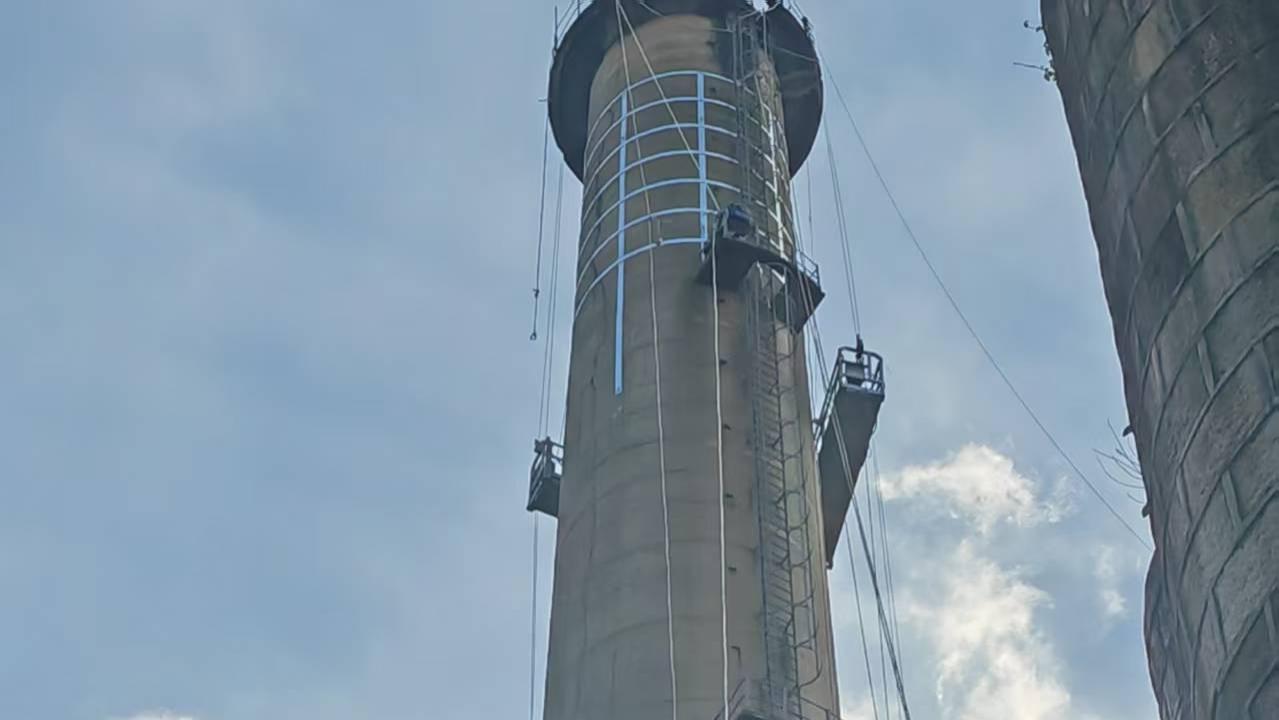 砼烟囱结构补强包箍安装