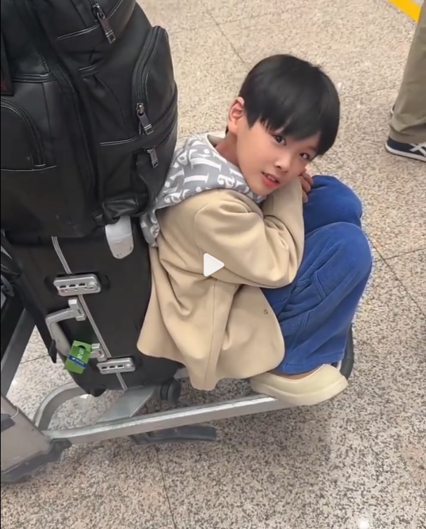 杨子带小儿子出行，小儿子颜值超惊艳！