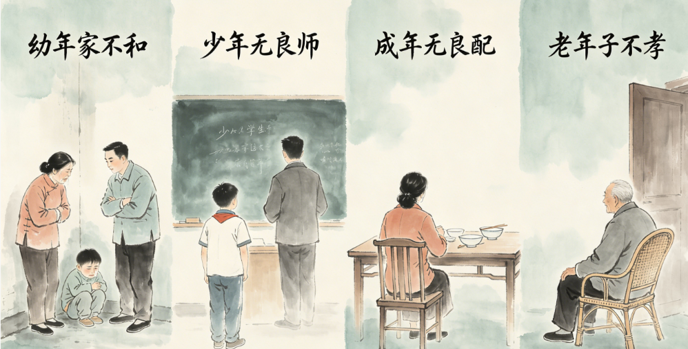 人们常说人生有四大悲剧， 这些看似无关，实则环环相扣[合十]