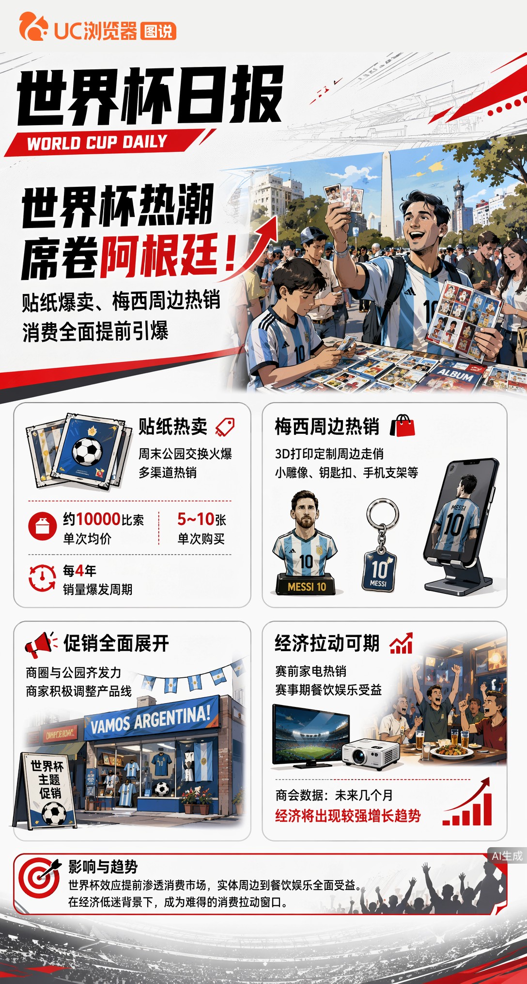 世界杯热潮席卷阿根廷！贴纸爆卖、梅西周边热销，消费全面提前引爆