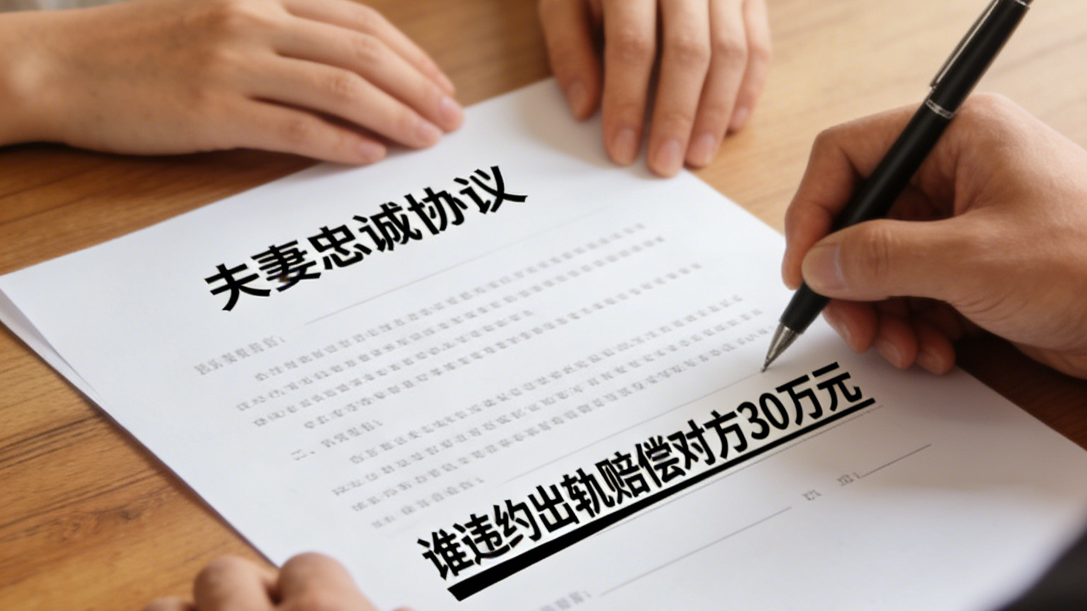 丈夫婚内出轨，赔偿妻子30万，教你如何写忠诚协议