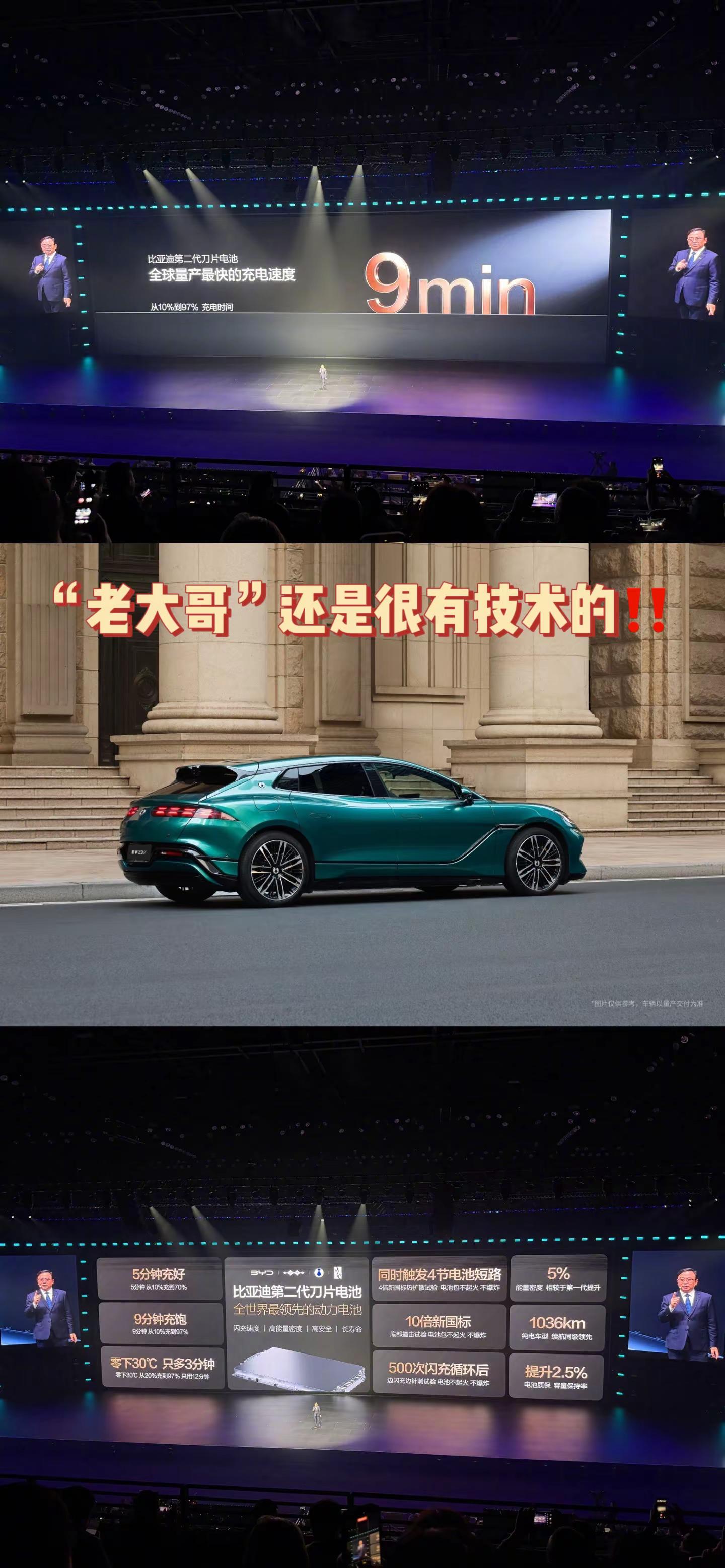 “老大哥”还是很有技术的‼️。感觉这次比亚迪不管在闪充技术和续航能力上，还是从几