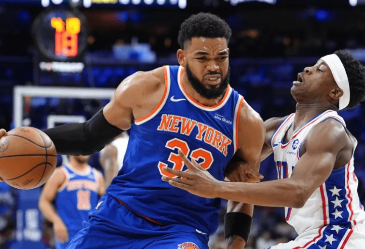 NBA季后赛尼克斯144-114战胜76人，系列赛大比分4-0横扫对手晋级东部决
