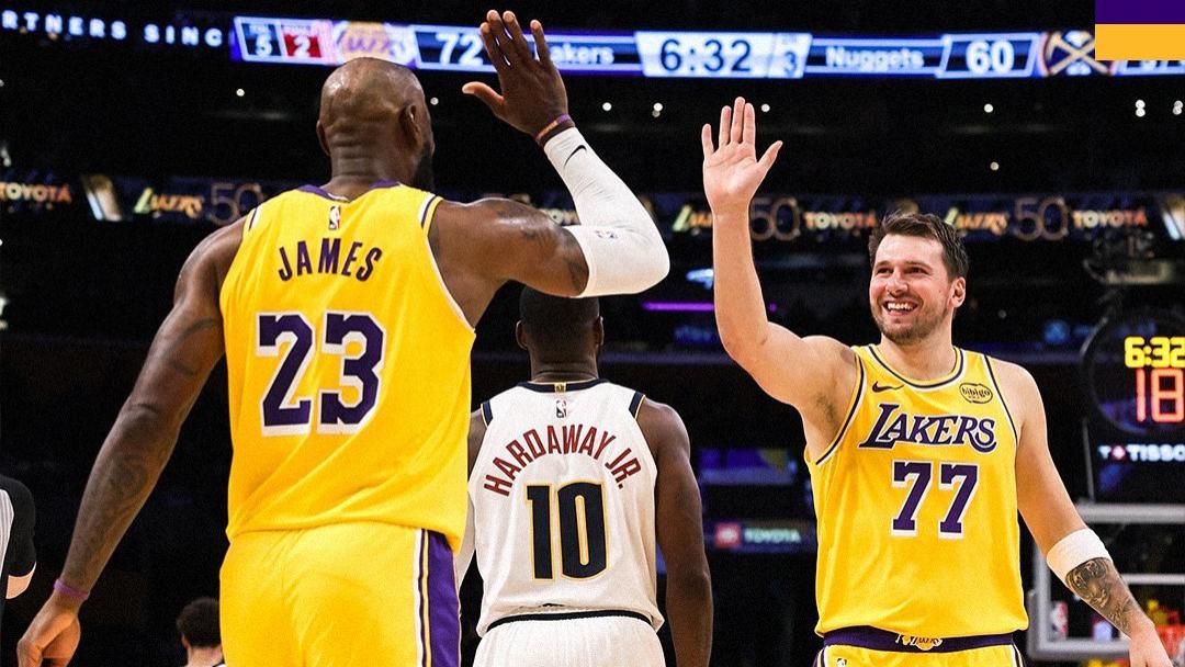 看哭了！詹姆斯拼命+里夫斯绝平+东契奇绝杀，湖人胜掘金取5连胜