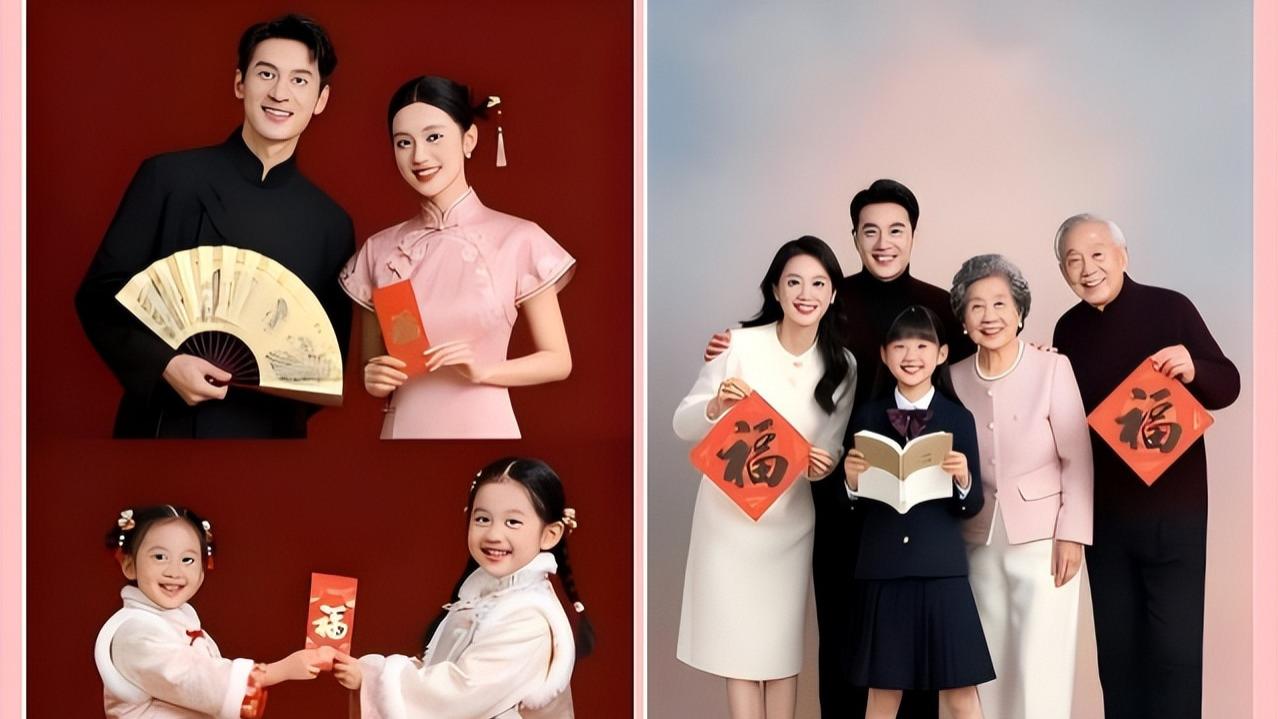 用小艺照相馆生成全家福，鸿运马上来! 千篇一律的全家福该退场了