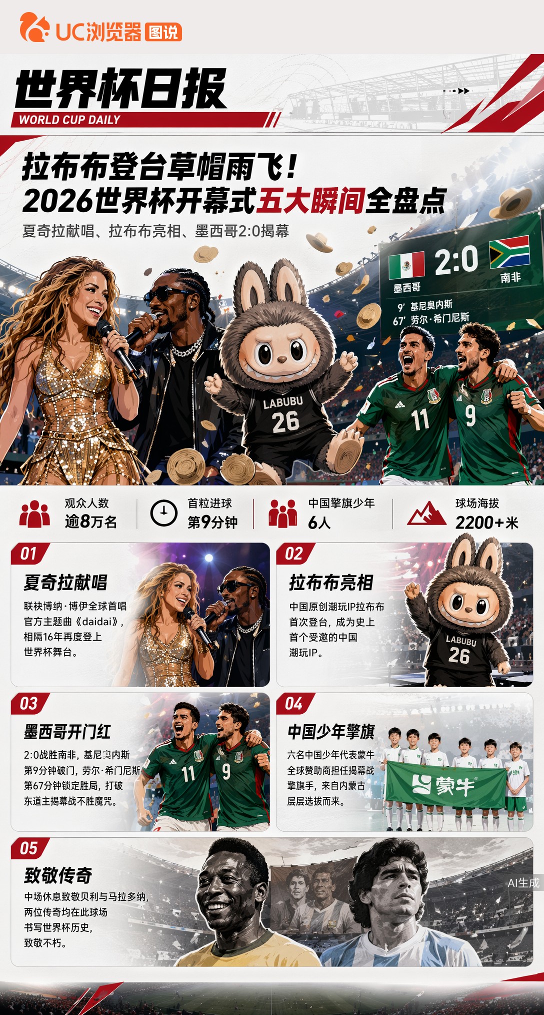 拉布布登台草帽雨飞！2026世界杯开幕式五大瞬间全盘点