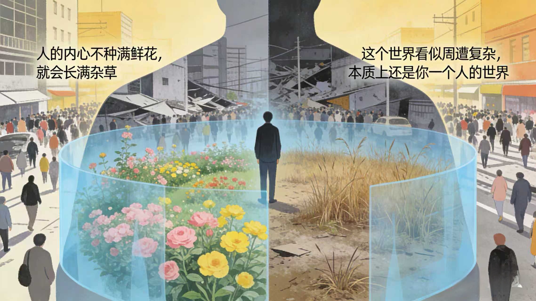 你若澄澈，世界就干净，你若简单，世界就难以复杂，多记住世界的美好，生活的欢喜，别