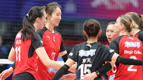 2月28日下午，2025-2026赛季中国女排超级联赛季后赛C组第二轮焦点战在北