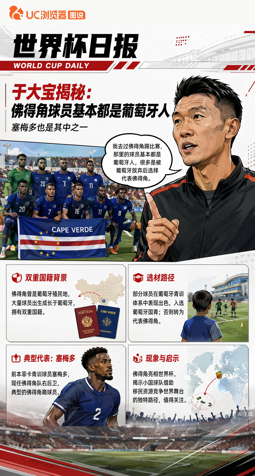 于大宝揭秘：佛得角球员基本都是葡萄牙人，塞梅多也是其中之一