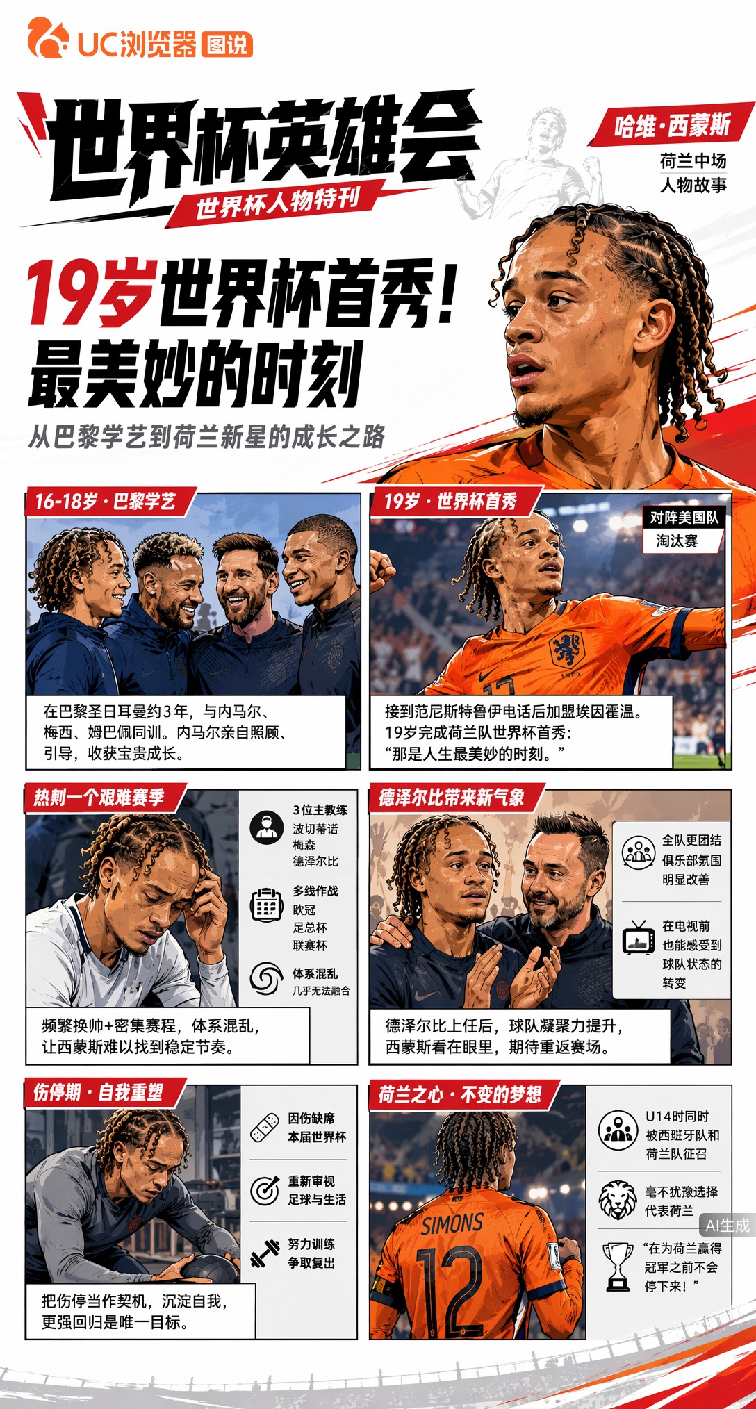 19岁世界杯首秀！西蒙斯回忆对阵美国队：那是最美妙的时刻
