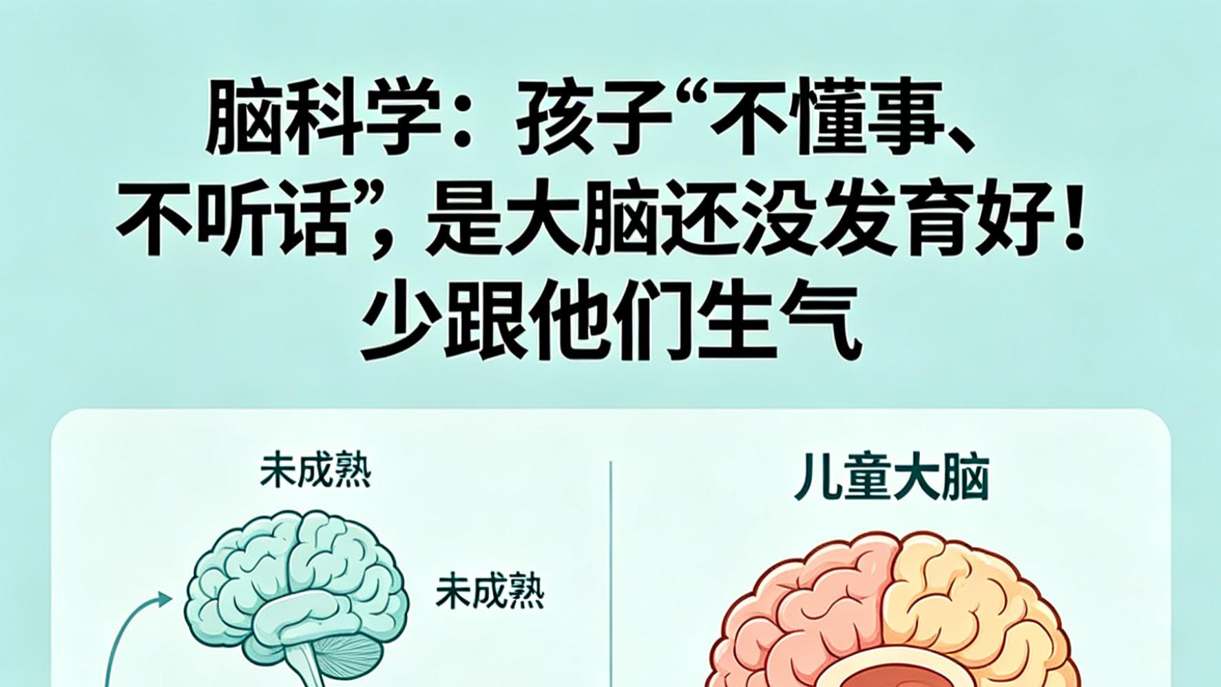脑科学：孩子“不懂事、不听话”，是大脑还没发育好！少跟他们生气