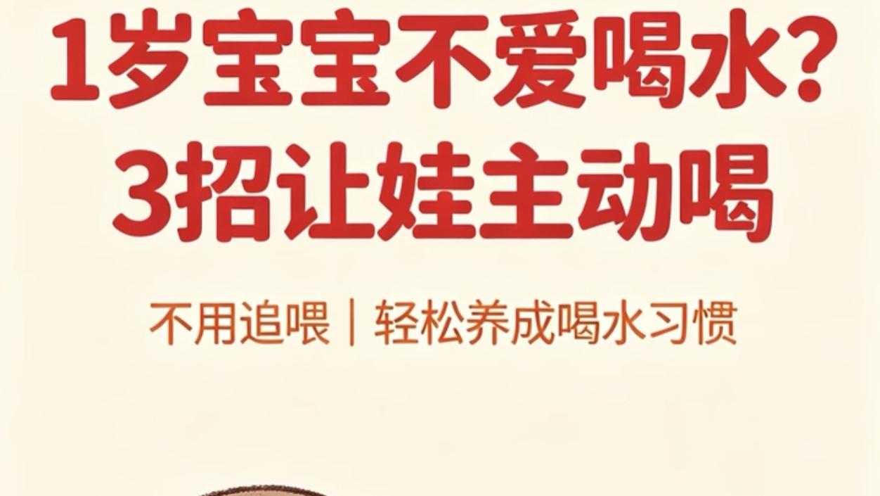 1岁宝宝不爱喝水？别追喂别强迫，用对这三招让娃主动爱上白开水