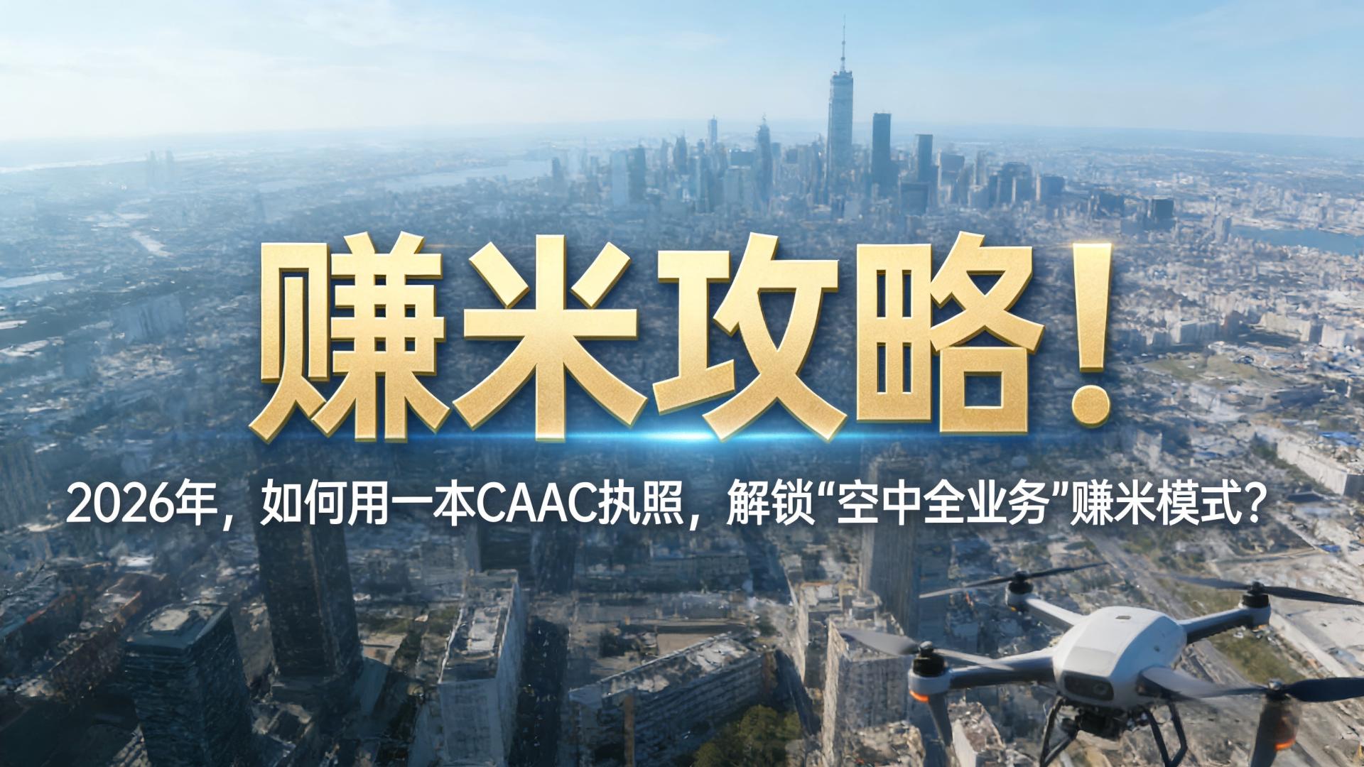 赚米攻略！2026年，如何用一本CAAC执照，解锁“空中全业务”赚米模式？