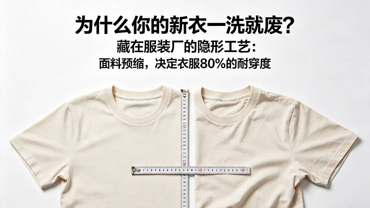 为什么你的新衣一洗就废？藏在服装厂的隐形工艺：面料预缩，决定衣服80%的耐穿度！