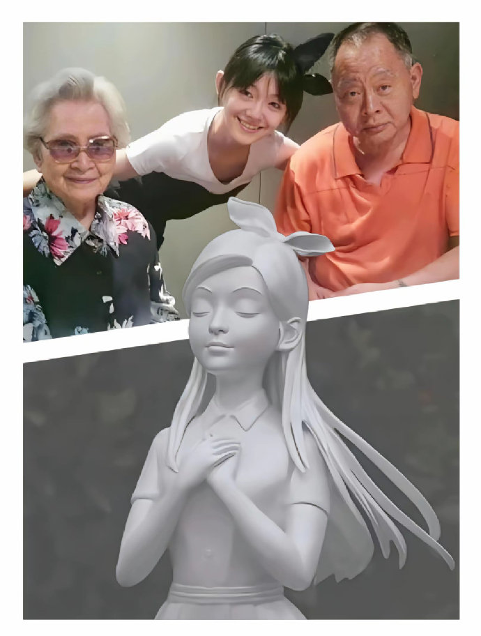 大S这个雕像，只是让天堂的爸爸奶奶认出她
这个发夹，是已经过世的徐爸爸和奶奶家庭