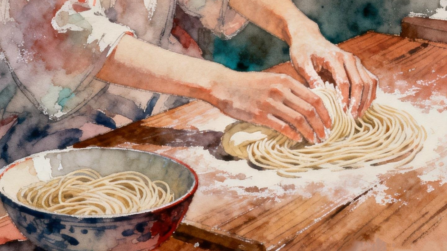 一笔春水长寿面——初九清风祝安康