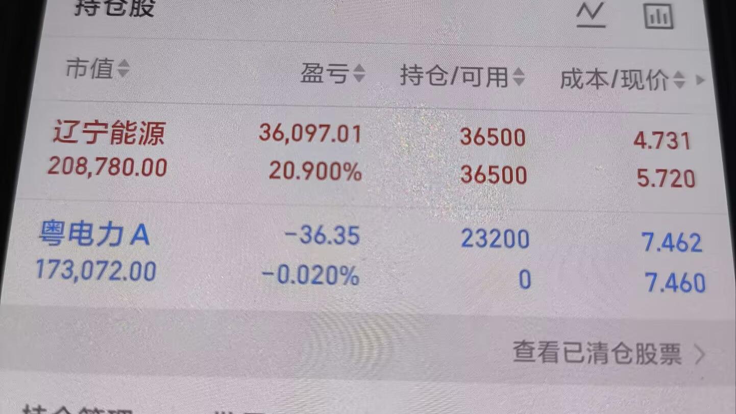 3月25日，+5%，辽宁能源，粤电力A
