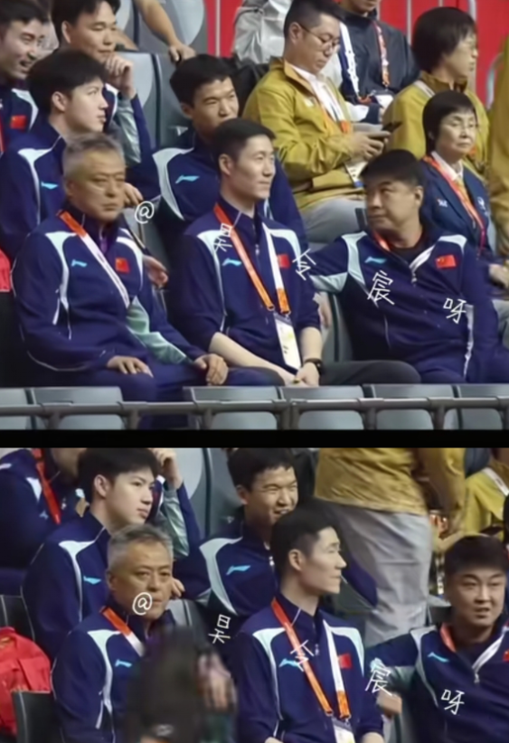 苦尽甘来！亚运会，林诗栋VS王楚钦，王皓在台下热聊，神情轻松。这是难得看到的场面