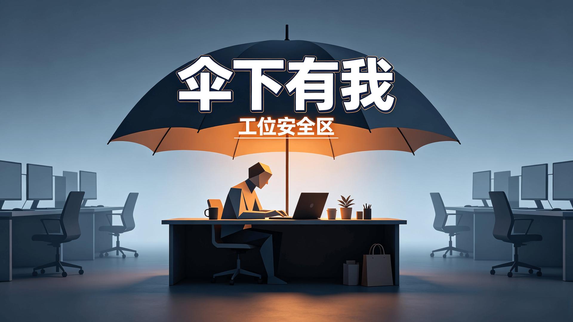 工位已成游牧草原？一把雨伞，就是最后的蒙古包