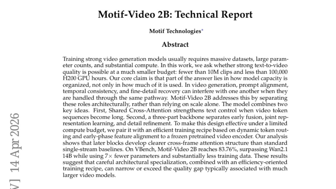 Motif Technologies的视频生成模型是如何做到的？