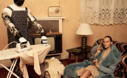 巴西超模安吉丽娜，人与机器人和谐生活未来摄影