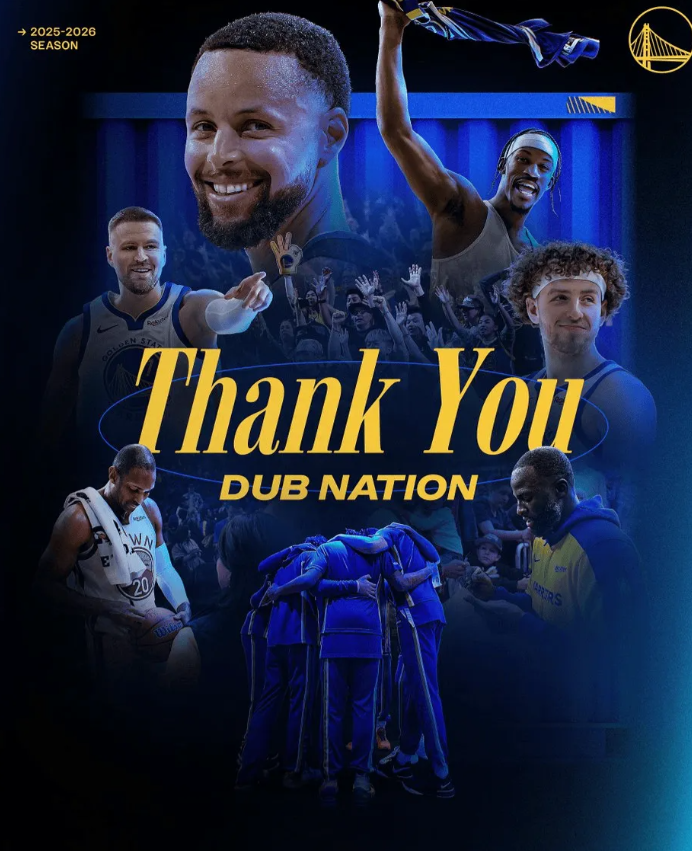 昨日NBA附加赛，勇士94-111不敌太阳，被淘汰出局。
今日，勇士官方更新社媒