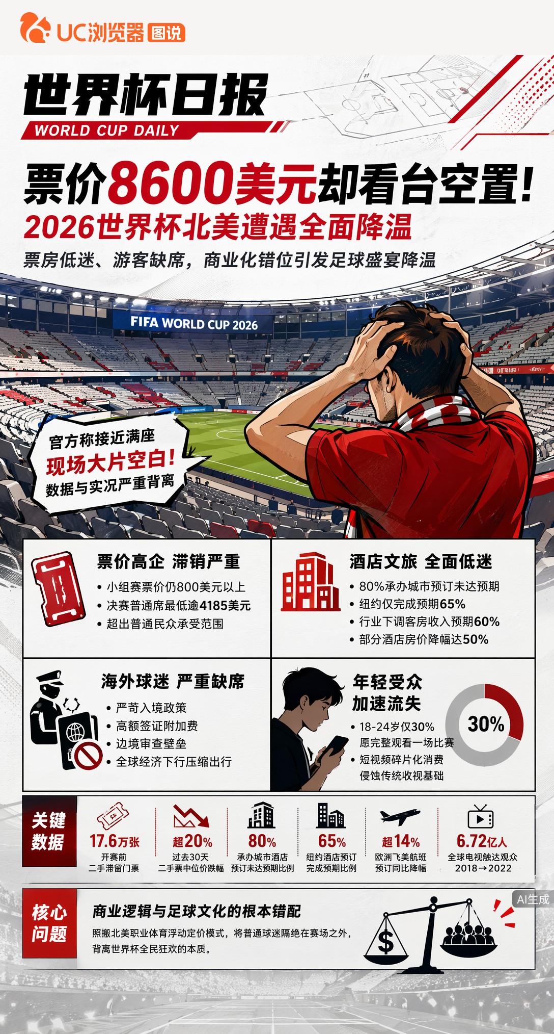 票价8600美元却看台空置！2026世界杯北美遭遇全面降温