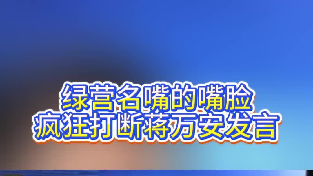 绿营名嘴的嘴脸，疯狂打断蒋万安发言