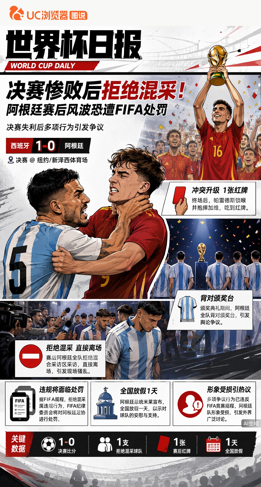 决赛惨败后拒绝混采！阿根廷赛后风波恐遭FIFA处罚