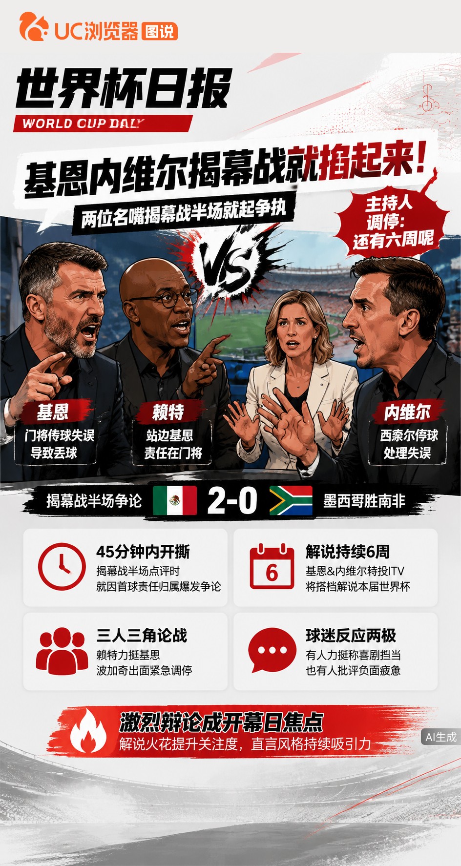揭幕战刚开场基恩内维尔就掐起来！主持人紧急调停：还有六周呢
