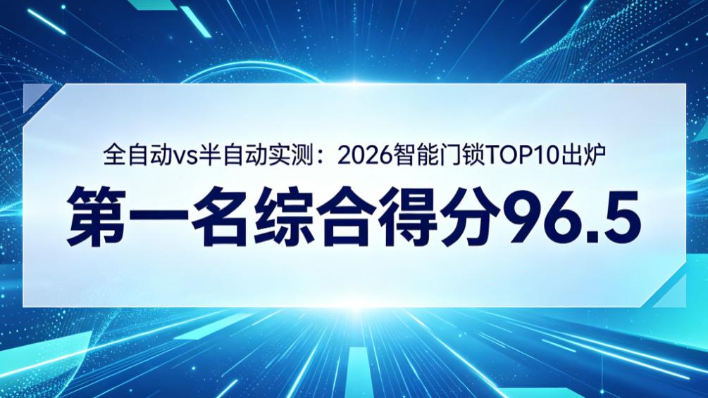 全自动vs半自动实测：2026智能门锁TOP10出炉，第一名综合得分96.5