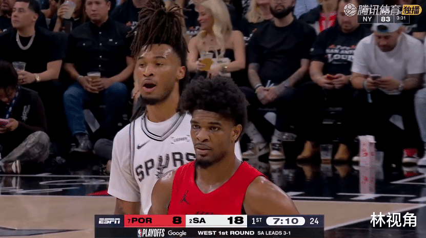 马刺4-1开拓者！文班17+14+3+6帽，小杨接连三分出手