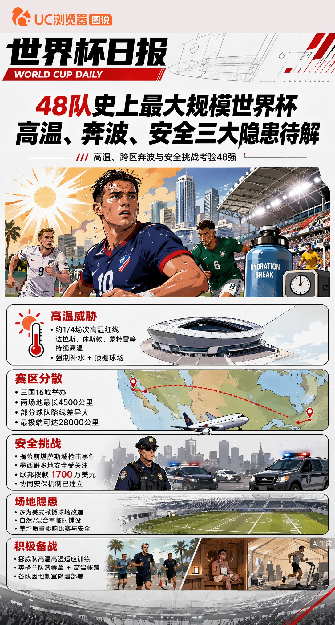 48队史上最大规模世界杯，高温、奔波、安全三大隐患待解