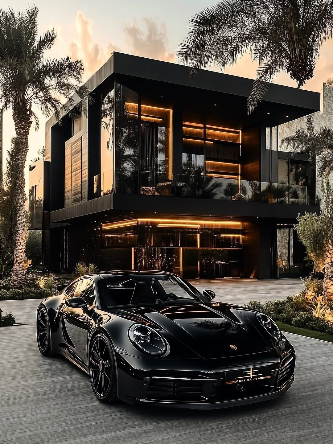 黑房子被赋予生命，633平充满了动感与活力。
大面积的玻璃幕墙，不比保时捷，是最