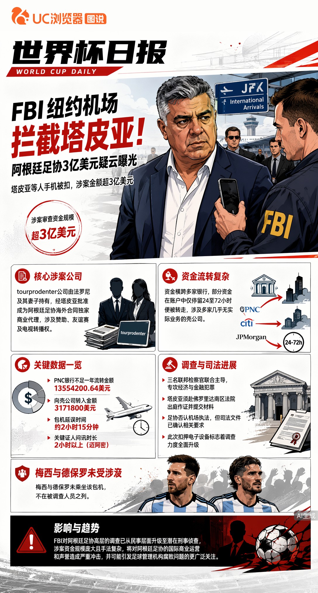 FBI纽约机场拦截塔皮亚！阿根廷足协3亿美元疑云曝光