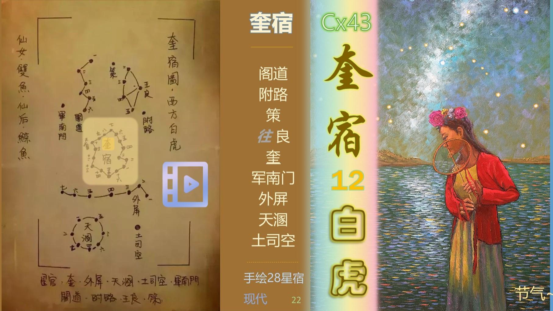 外屏七乌奎下横，屏下七星天溷明——奎宿（下）【元星空】古籍图~白虎之一