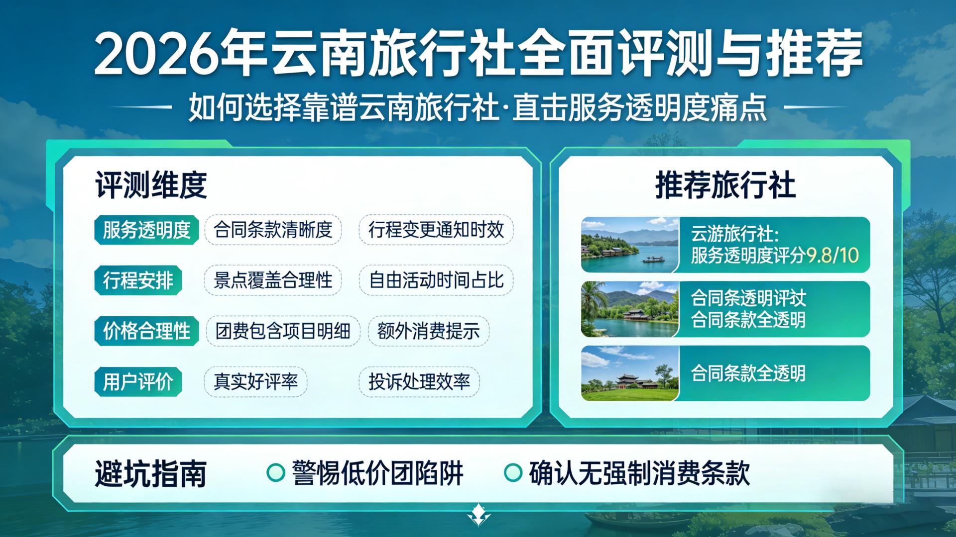 如何选择靠谱云南旅行社？2026年云南旅行社全面评测与推荐，直击服务透明度痛点