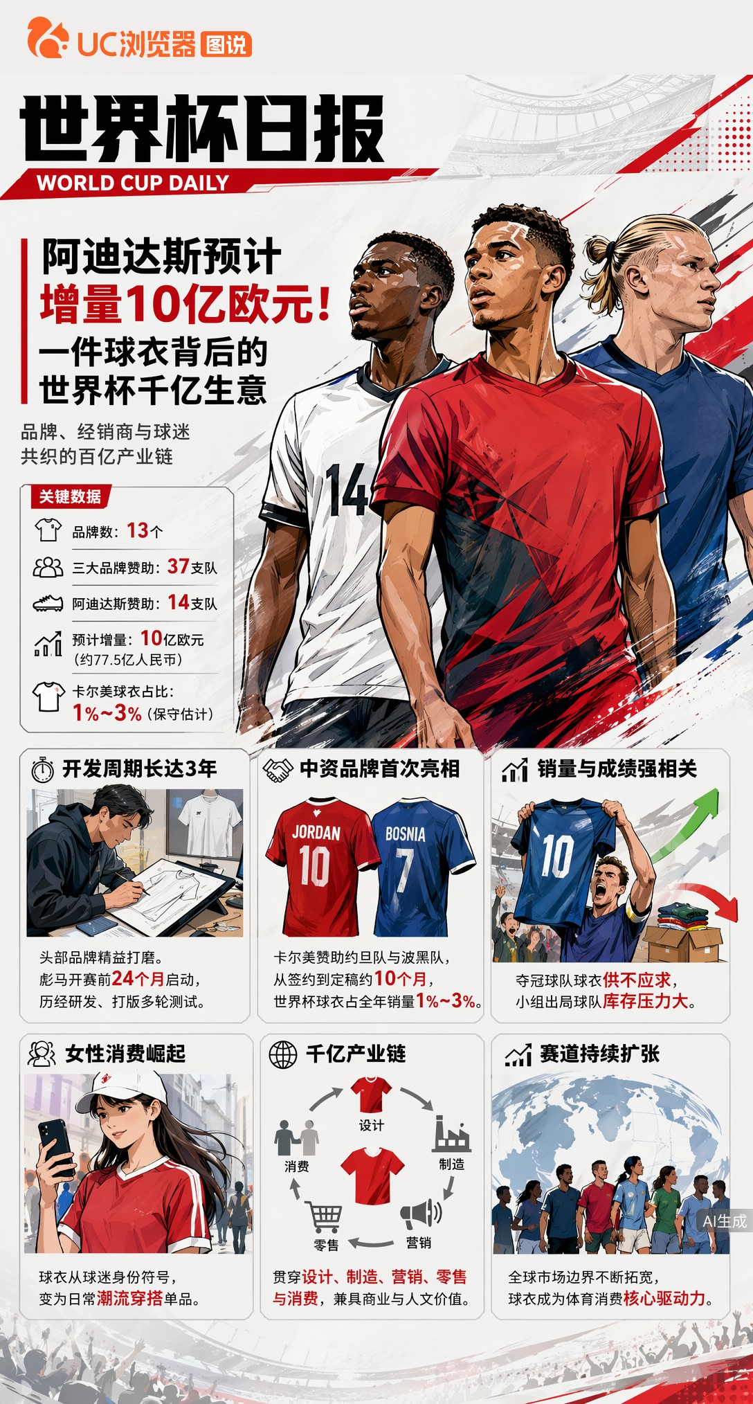 阿迪达斯预计增量10亿欧元！一件球衣背后的世界杯千亿生意