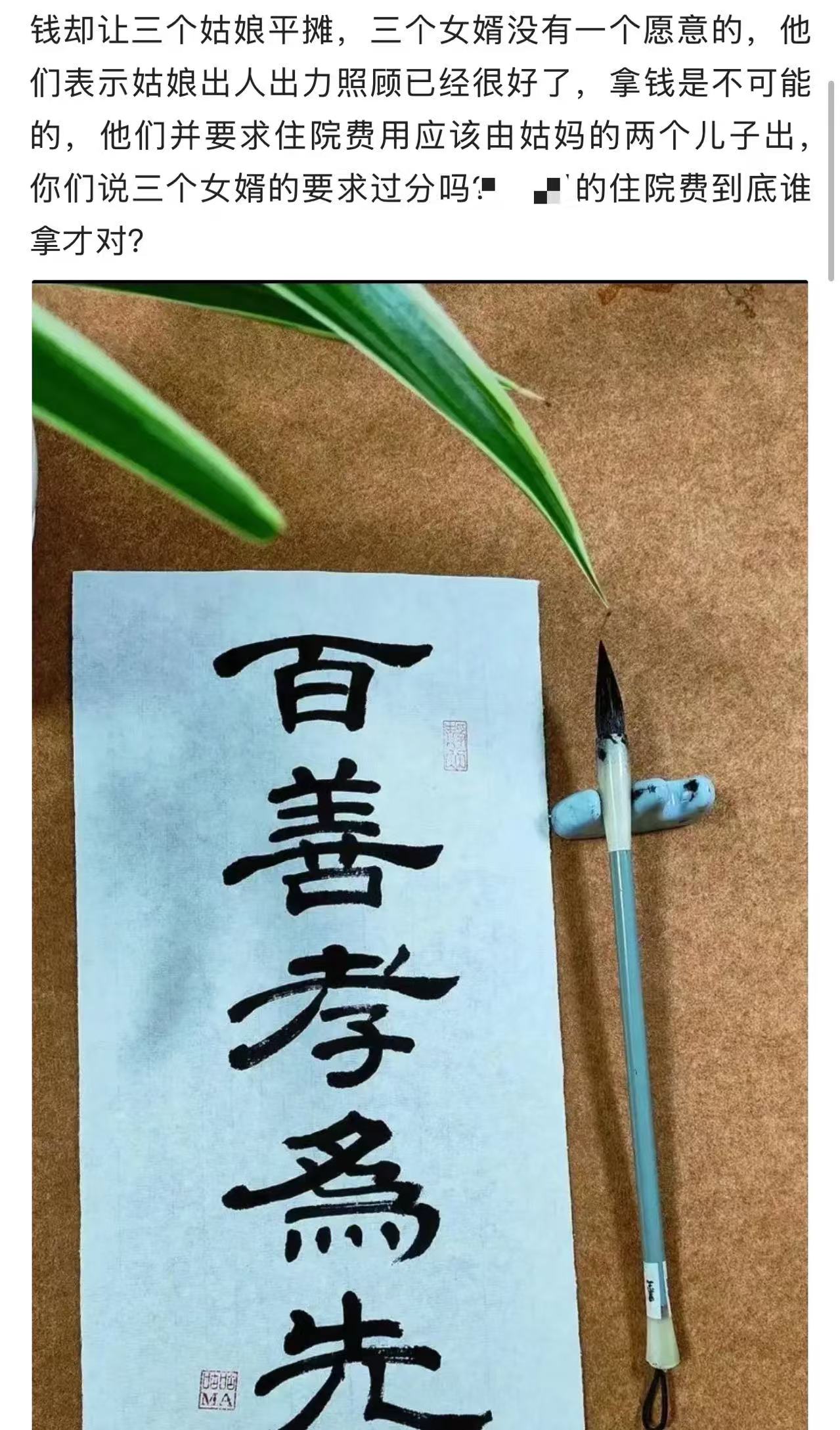 大妈生病住院手术花了18万，想让3个女儿和2个儿子均摊。可3个女婿却不同意，他说
