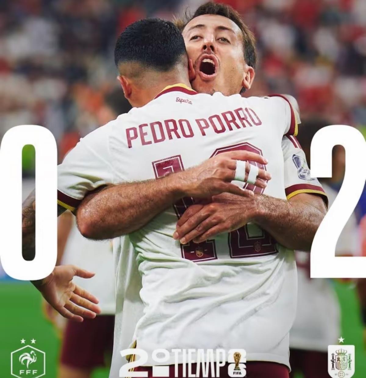 西班牙2-0法国，
其实一点都不意外，看球的人都知道，其实西班牙的踢法有点克西班