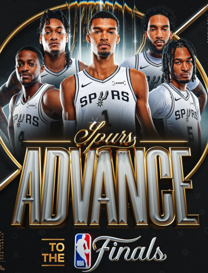 NBA西部决赛抢七大战，马刺客场击败雷霆，系列赛大比分4-3淘汰雷霆。
马刺将在