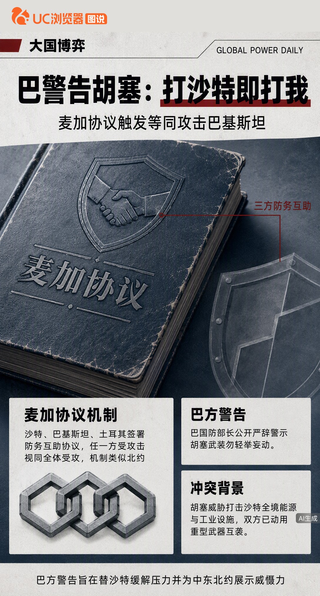 胡塞威胁打击沙特全境，巴基斯坦防长警告：动沙特就是动我。这份麦加协议被比作中东北约，这次能否真镇住场子，还得看后续动作。