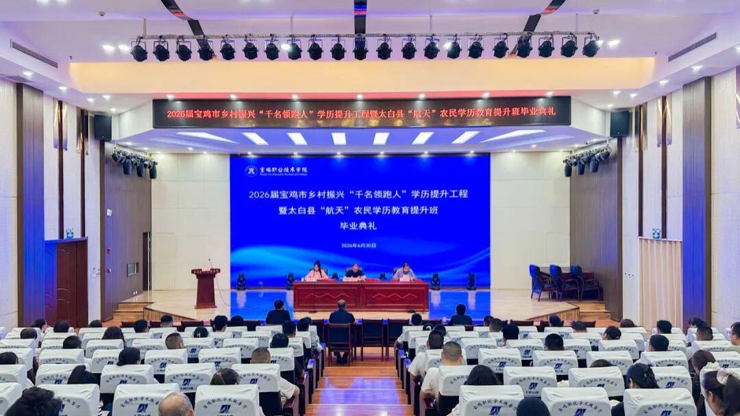 2026届宝鸡市乡村振兴“千名领跑人”学历提升工程暨太白县“航天”农民学历教育提升班毕业典礼在宝鸡职